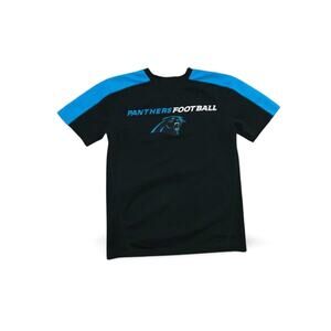 NFL North Carolina Panthers Blue and Black T-Shirt Size M 10/12